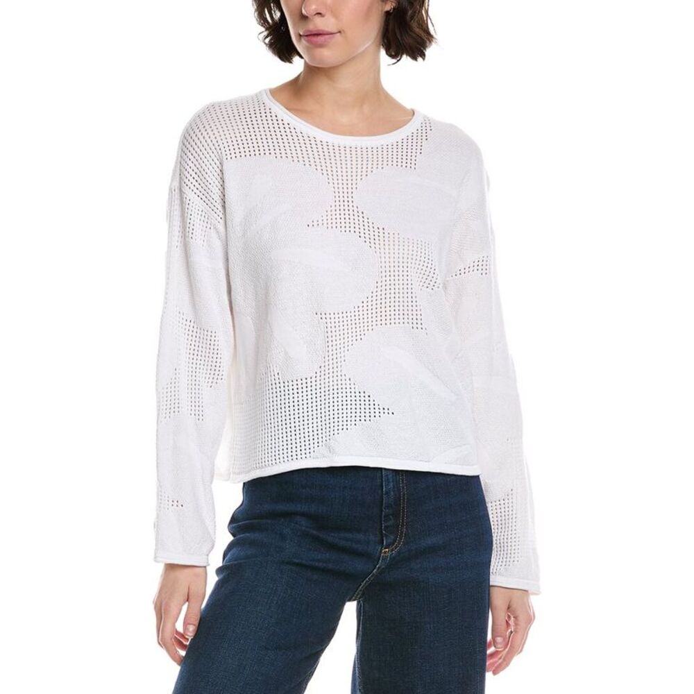 Metric Knits Womens  Sweater, White